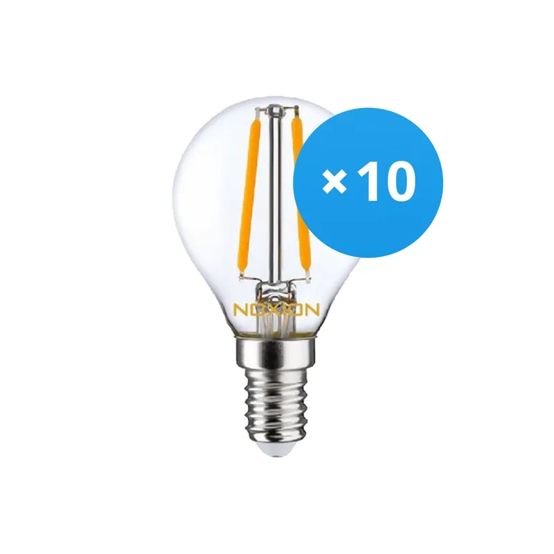 Nur Heute Mehrfachpackung 10x Noxion Lucent LED E14 Kugel Fadenlampe Klar 4.5W 470lm - 827 Extra Warmweiß | Ersatz für 40W