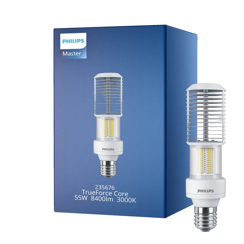 Sonderangebot Philips TrueForce LED E40 Straßen SON Klar 55W 8400lm 360D - 730 Warmweiß | Ersatz für 100W