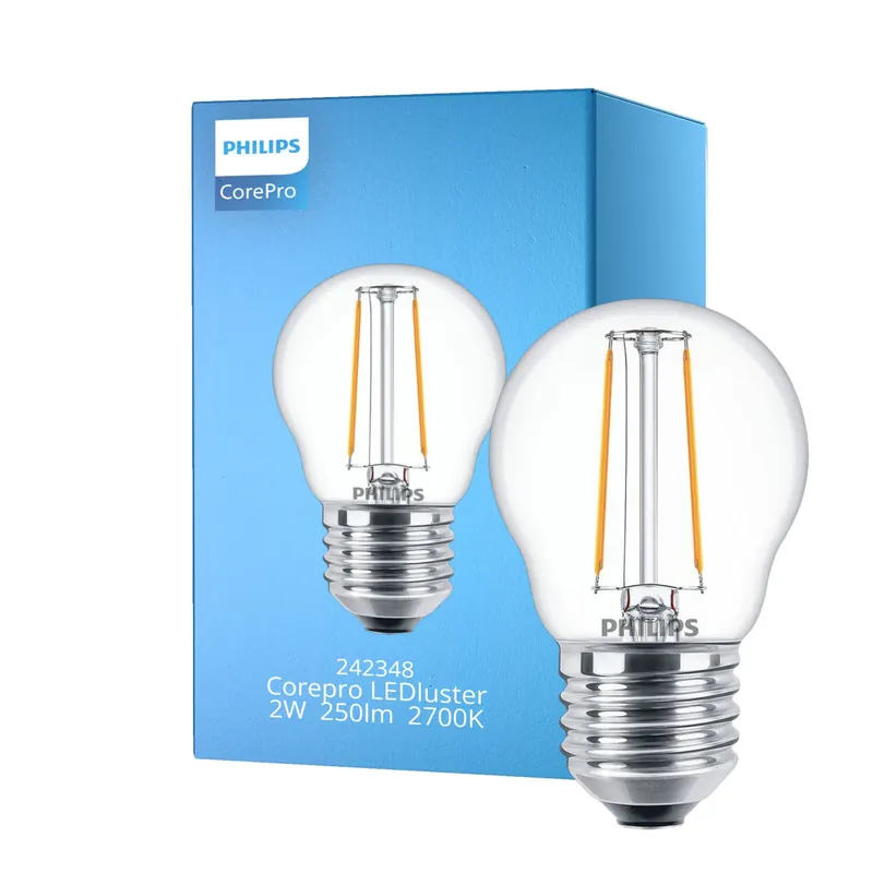 Philips Corepro LED Lustre E27 Kugel Fadenlampe Klar 2W 250lm - 827 Extra Warmweiß | Ersatz für 25W Direktkauf