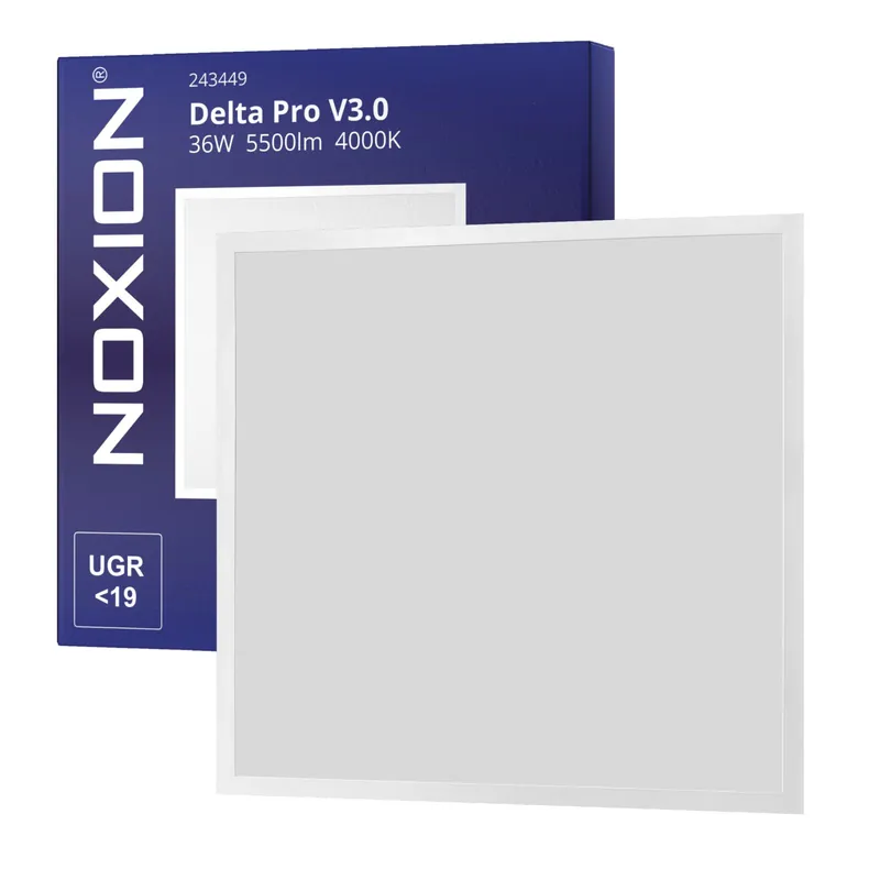 Noxion LED Panel Delta Pro V3.0 Highlum 36W 5500lm - 840 Kaltweiß | 60x60cm - UGR <19 - Philips Xitanium Treiber - GST18 Männlich Versand Am Gleichen Tag