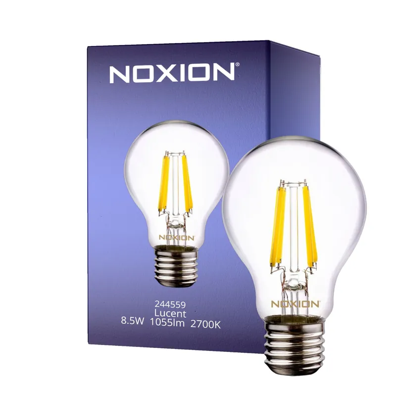 Noxion Lucent LED E27 Birne Fadenlampe Klar 8.5W 1055lm - 827 Extra Warmweiß | Dimmbar - Ersatz für 75W Markenprodukt