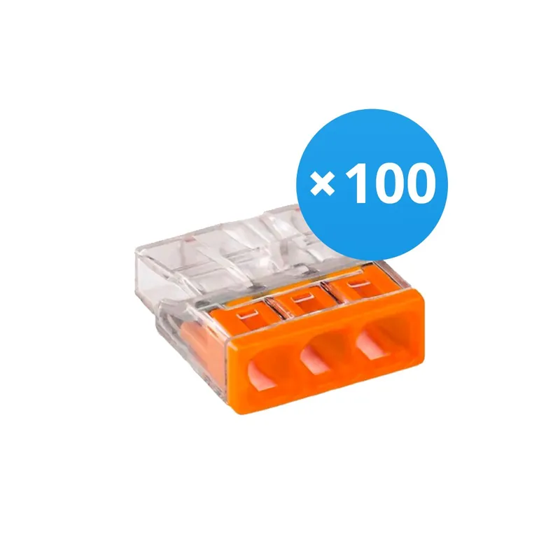 Mehrfachpackung 100x Wago 2273-203 Verbinder | 3 Draht Verbindung Markenprodukt