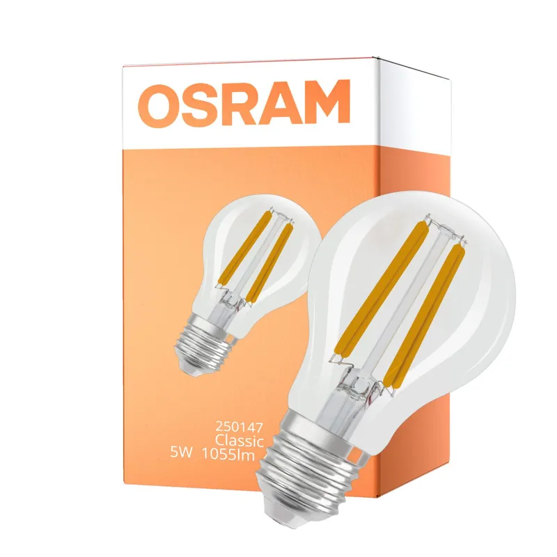 Osram Classic LED E27 Birne Fadenlampe Klar 5W 1055lm Ultra Efficiency - 840 Kaltweiß | Ersatz Für 75W Zertifiziert