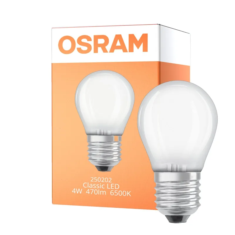 Aktuell Osram Classic LED E27 Kugel Fadenlampe Matt 4W 470lm - 865 Tageslichtweiß | Ersatz Für 40W