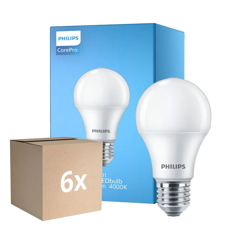 Finale Aktion Mehrfachpackung 6x Philips Corepro LED Glühbirne E27 Birne Matt 10W 1055lm - 840 Kaltweiß | Ersatz für 75W