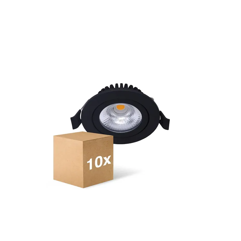 Mehrfachpackung 10x Noxion LED schwenkbar Slim Spot Schwarz 6W 550lm - 930 Warmweiß | Ausschnitt 75mm - IP54 - Höchste Farbwiedergabe Meistverkauft