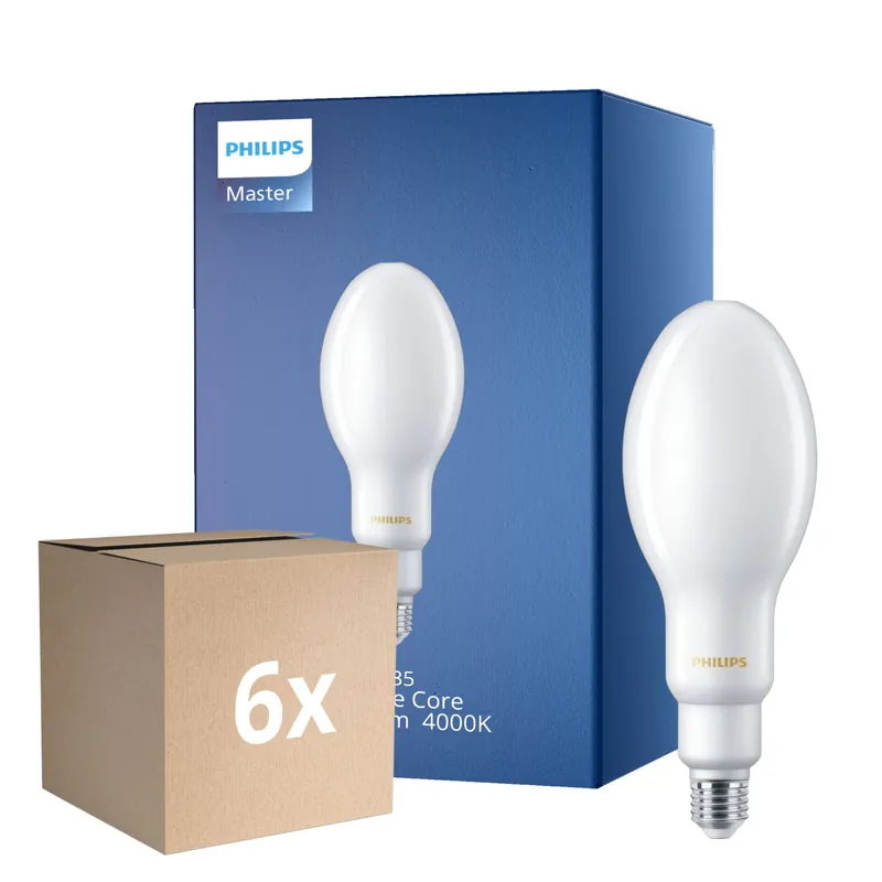 Mehrfachpackung 6x Philips TrueForce Core LED E27 HPL/SON Matt 26W 4000lm 300D - 840 Kaltweiß | Ersatz für 125W Aktuell