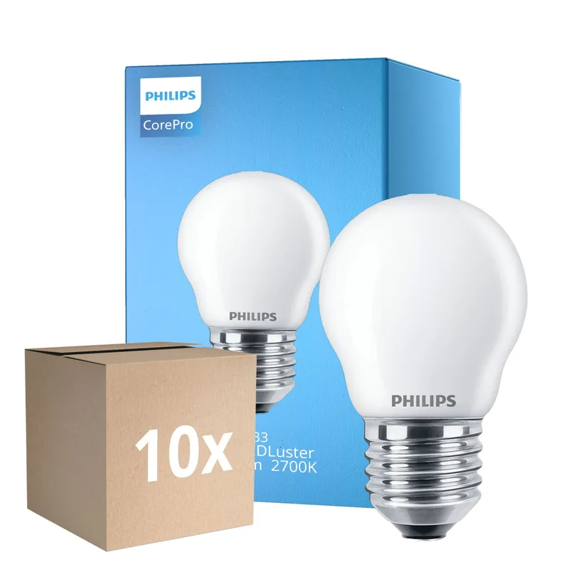 Mehrfachpackung 10x Philips Corepro LED Lustre E27 Kugel Matt 6.5W 806lm - 827 Extra Warmweiß | Ersatz für 60W Aktuell