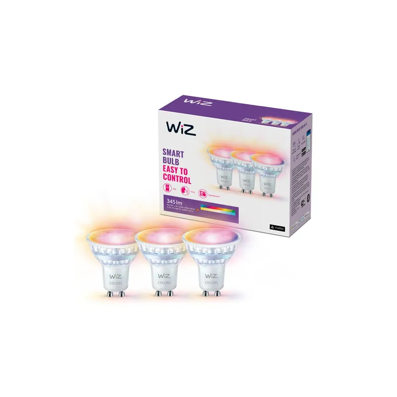 Mehrfachpackung 3x WiZ Smart LED-Spot GU10 PAR16 5W 400lm 36D | Höchste Farbwiedergabe - Dimmbar - Ersatz Für 50W Aktuell