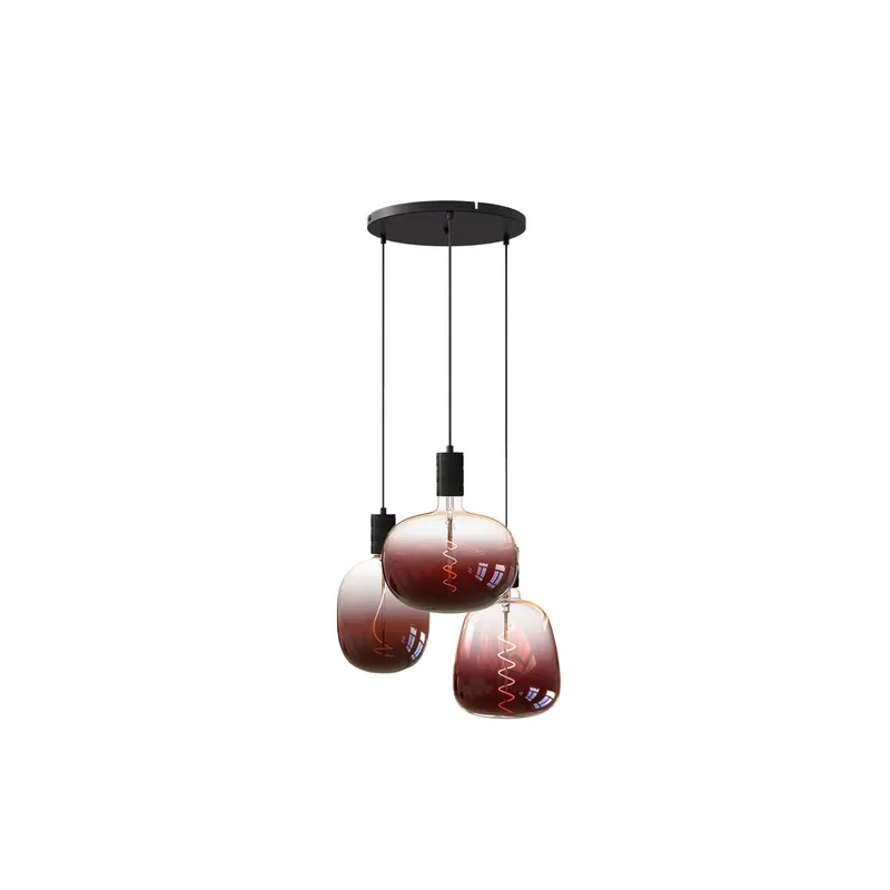 Calex XXL Marron Rot Komplettset - Including 3 XXL Glühbirnes + Cordset Rund basis Zertifiziert