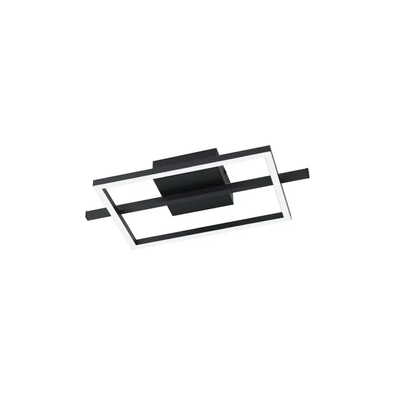 Aktuell Eglo Deckenleuchte Amandolo Stahl Schwarz 17W 1900lm - 827-865 Abstimmbares Weiß + RGB | Dimmbar