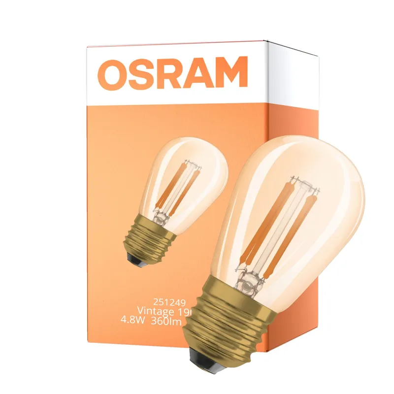 Garantierte Lieferung Osram Vintage 1906 LED E27 Edison Fadenlampe Gold 4.8W 360lm - 822 Extra Warmweiß | Dimmbar - Ersatz Für 40W