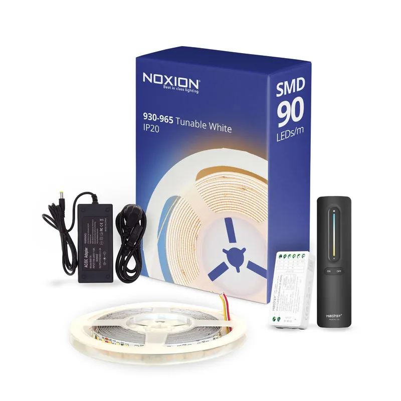 Noxion LED-Streifen Naga 5 Meter Komplettset - 24V - 120LEDs/m - 9.6W/m - 930-965 Abstimmbares Weiß | 8mm - IP20 - Höchste Farbwiedergabe - SMD2835 Bestseller