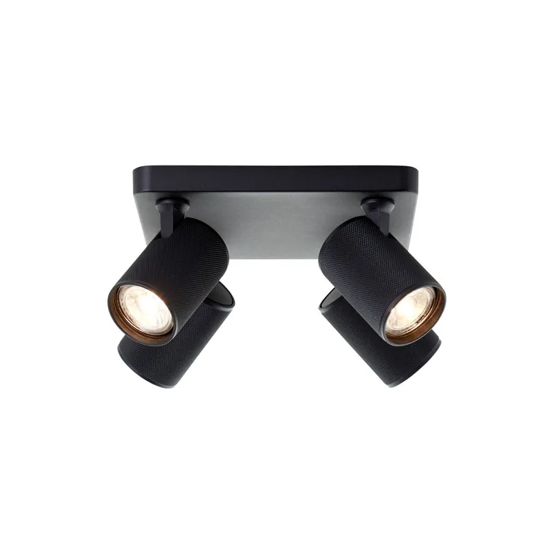 Brilliant Marty Deckenleuchte Aluminium Sandig Schwarz 20W 1400lm - 830 Warmweiß | Inkl. 4x GU10 Billig