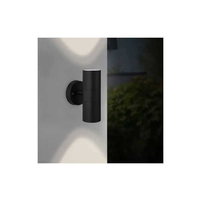 Brilliant Jandy Wandleuchte Up/Down Glas Metall Schwarz | IP44 - Außenbeleuchtung - Geeignet für 2x GU10 Nur Heute