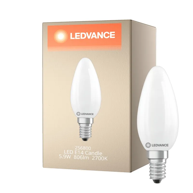 Aktuell Ledvance Classic LED E14 Kerze Matt 5.9W 806lm - 827 Extra Warmweiß | Dimmbar - Ersatz Für 60W