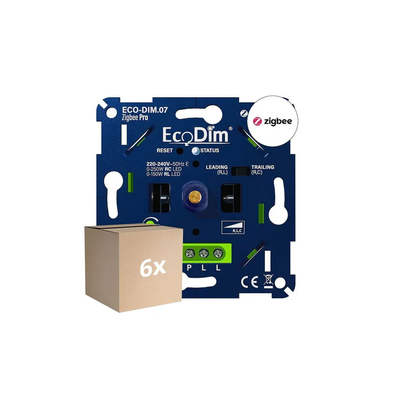Echt Mehrfachpackung 6x ECO-DIM.07 LED Dimmer Zigbee Basic Drücken/Drehen 0-200W