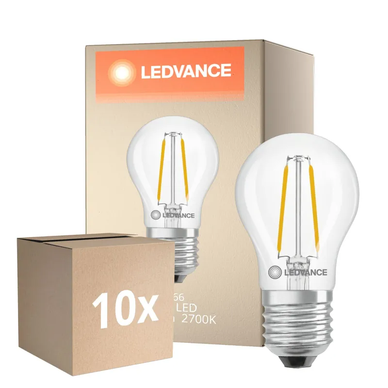 Kracherpreis Mehrfachpackung 10x Ledvance Classic LED E27 Birne Fadenlampe Klar 1W 136lm - 827 Extra Warmweiß | Ersatz Für 15W