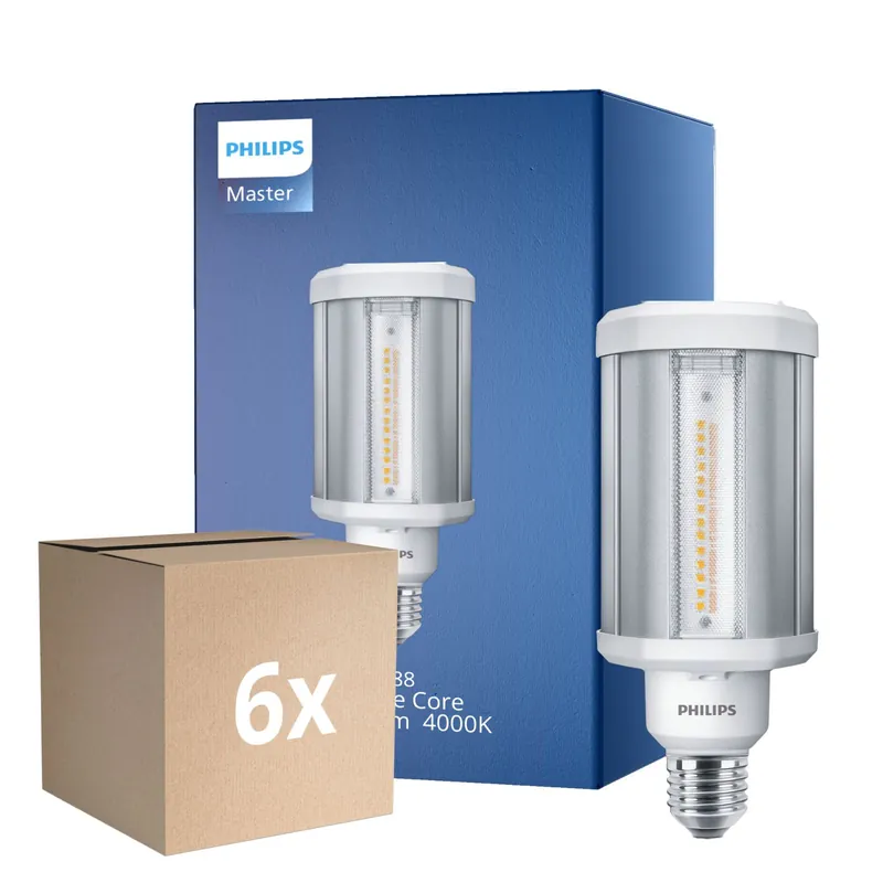 Mehrfachpackung 6x Philips TrueForce LED E27 HPL Klar 21W 3000lm 360D - 840 Kaltweiß | Ersatz für 50W Markenware