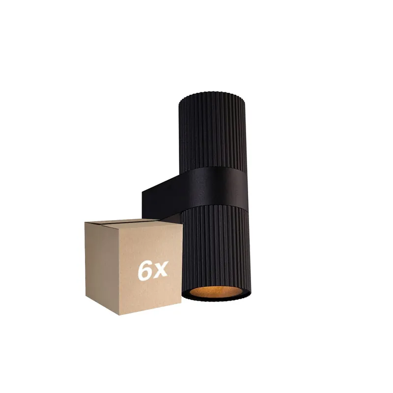 Abverkauf Mehrfachpackung 6x Nordlux Kyklop Wandleuchte Aluminium Schwarz Up & Down | Geeignet für 2x GU10