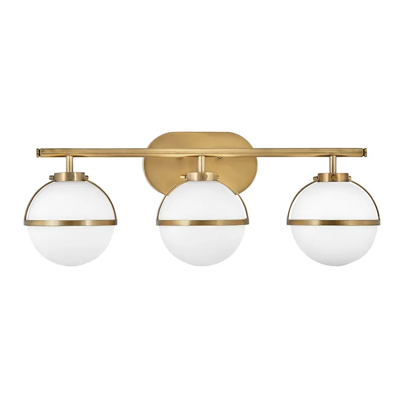 Rabatt Elstead Lighting Hollis Wandleuchte 3-Light Messing Opalglas E14 IP44