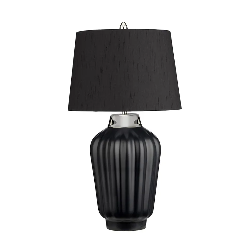 Elstead Bexley 1 Light Tischlampe schwarz nickel poliert 56cm Ausverkauf