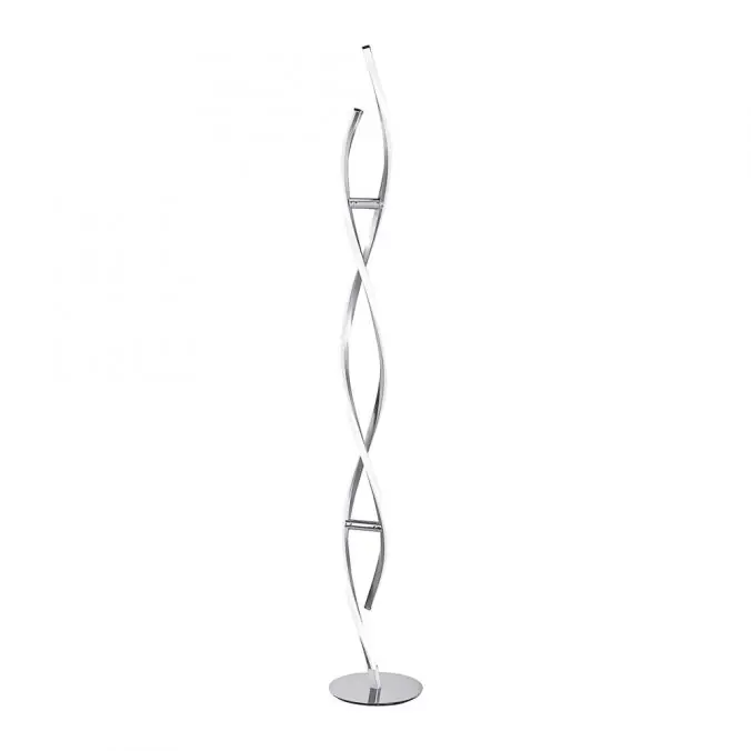 Schnäppchen LED Stehleuchte, stahlfarben, geschwungene Form, dimmbar, modern, design