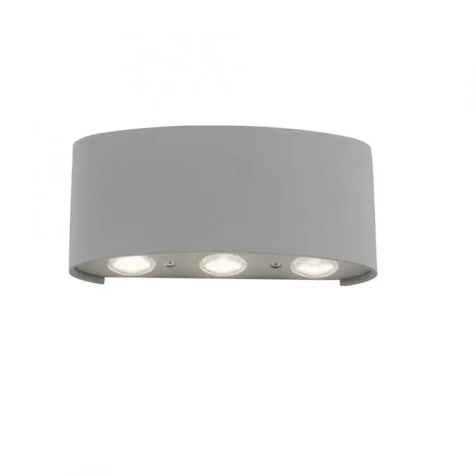 LED-Wandleuchte, silberfarben, halbrund, 6-flammig, warmweiße Lichtfarbe Geprüft