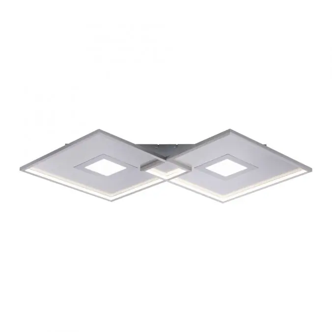 Begrenztes Angebot LED Deckenleuchte, stahlfarben, modernes Design, dimmbar, Fernbedienung
