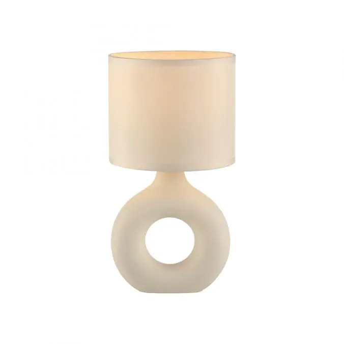 Begrenztes Angebot LED Tischleuchte beige Schalter Stoffschirm Beistelllampe Nachttisch