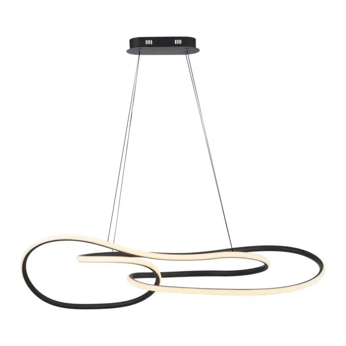 Billig LED Pendelleuchte TWIST, schwarz, höhenverstellbar, dimmbar, Memoryfunktion